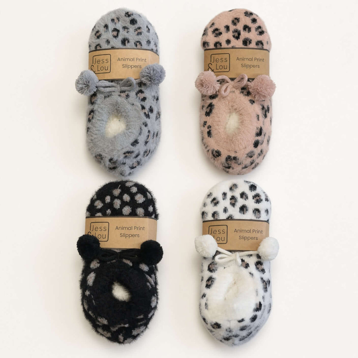 Jess & Lou - Leopard Fluffy Slipper