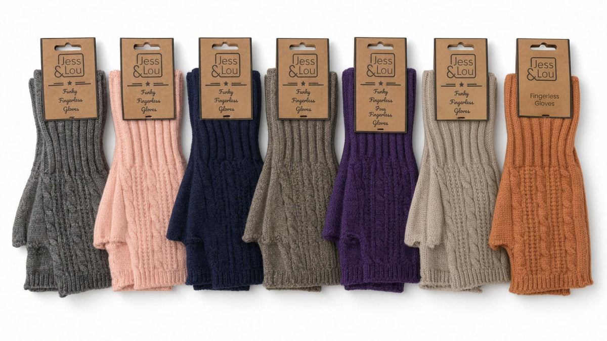 Jess & Lou - Cosy Cable Knit Fingerless Gloves