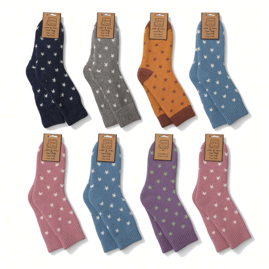 Jess & Lou Stars Ribbed Socks