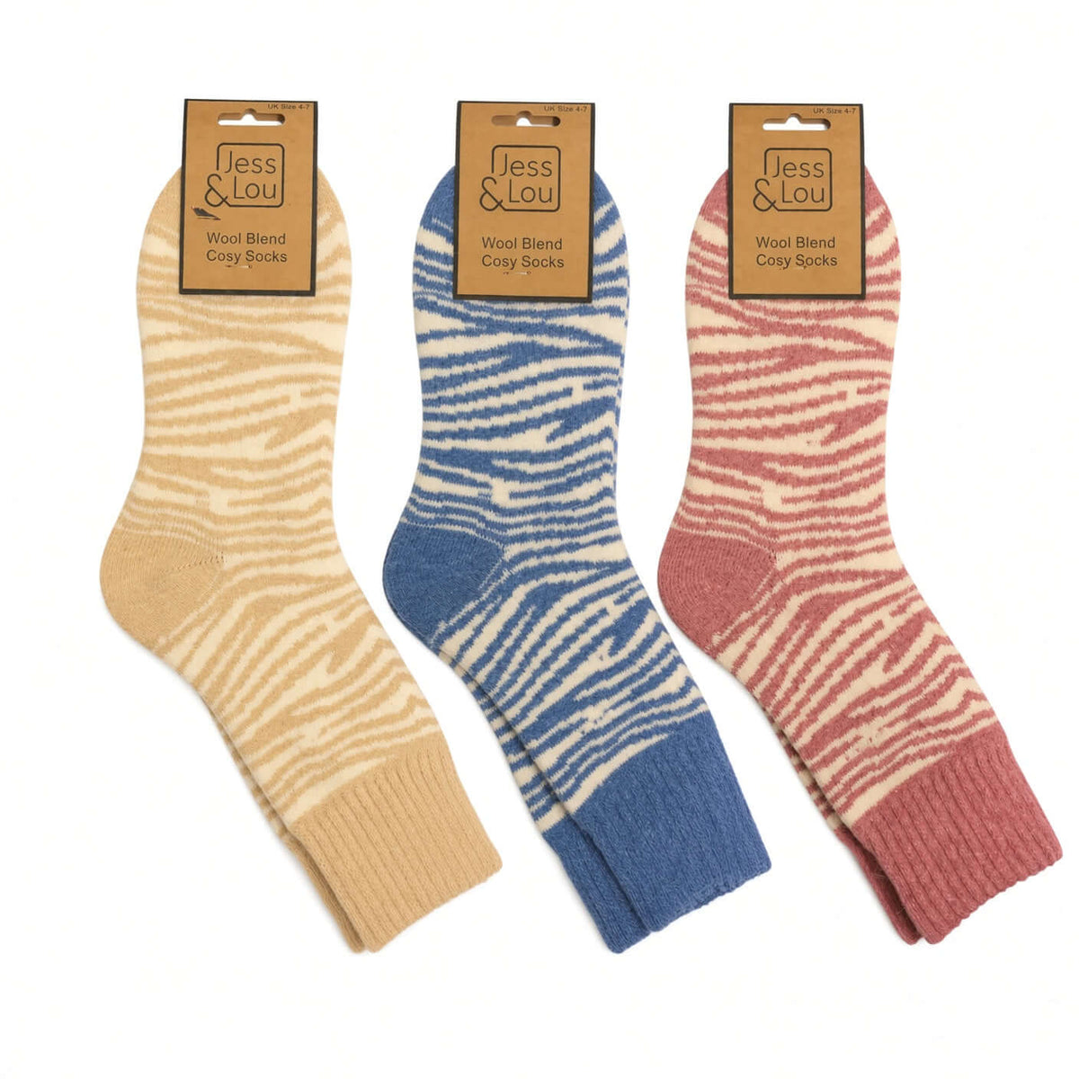 Jess & Lou - Zebra Print Cosy Socks