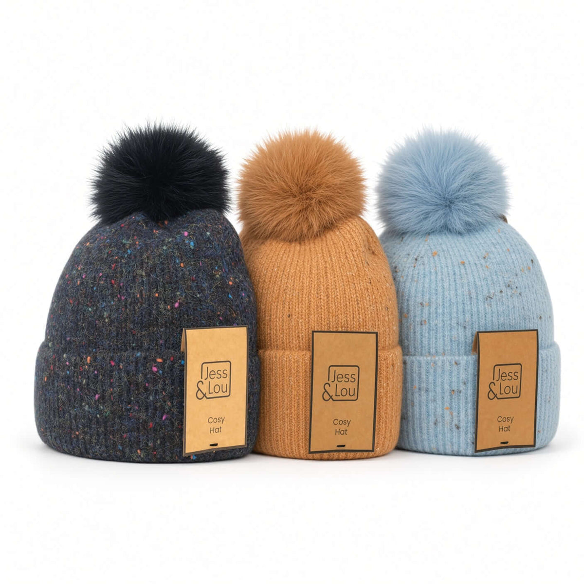 Jess & Lou - Speckle Rib Bobble Hat