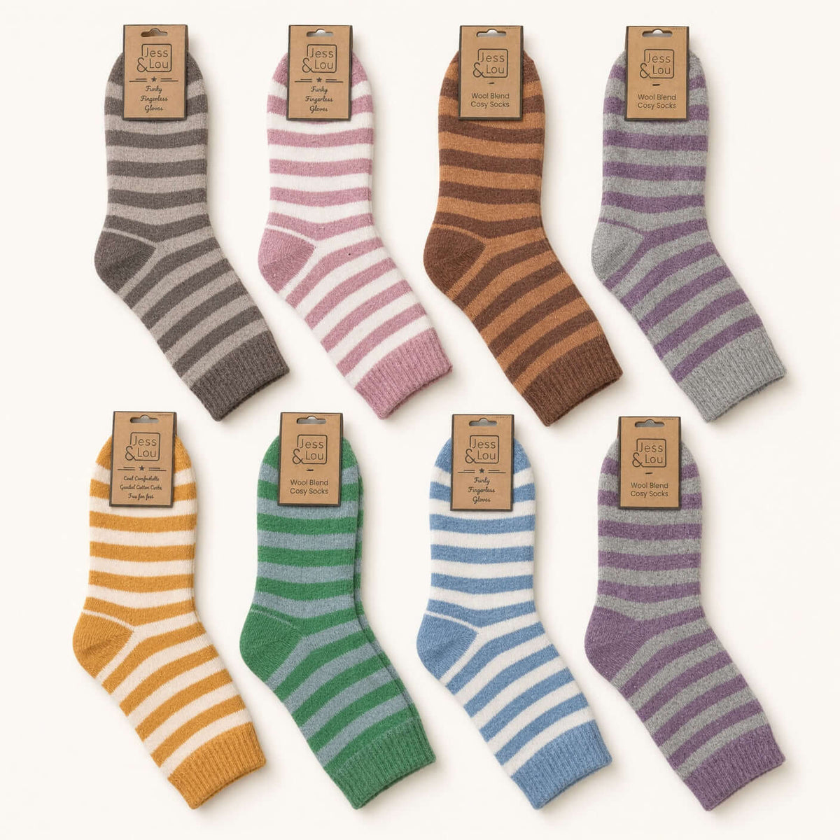Jess & Lou Stripe Cosy Socks