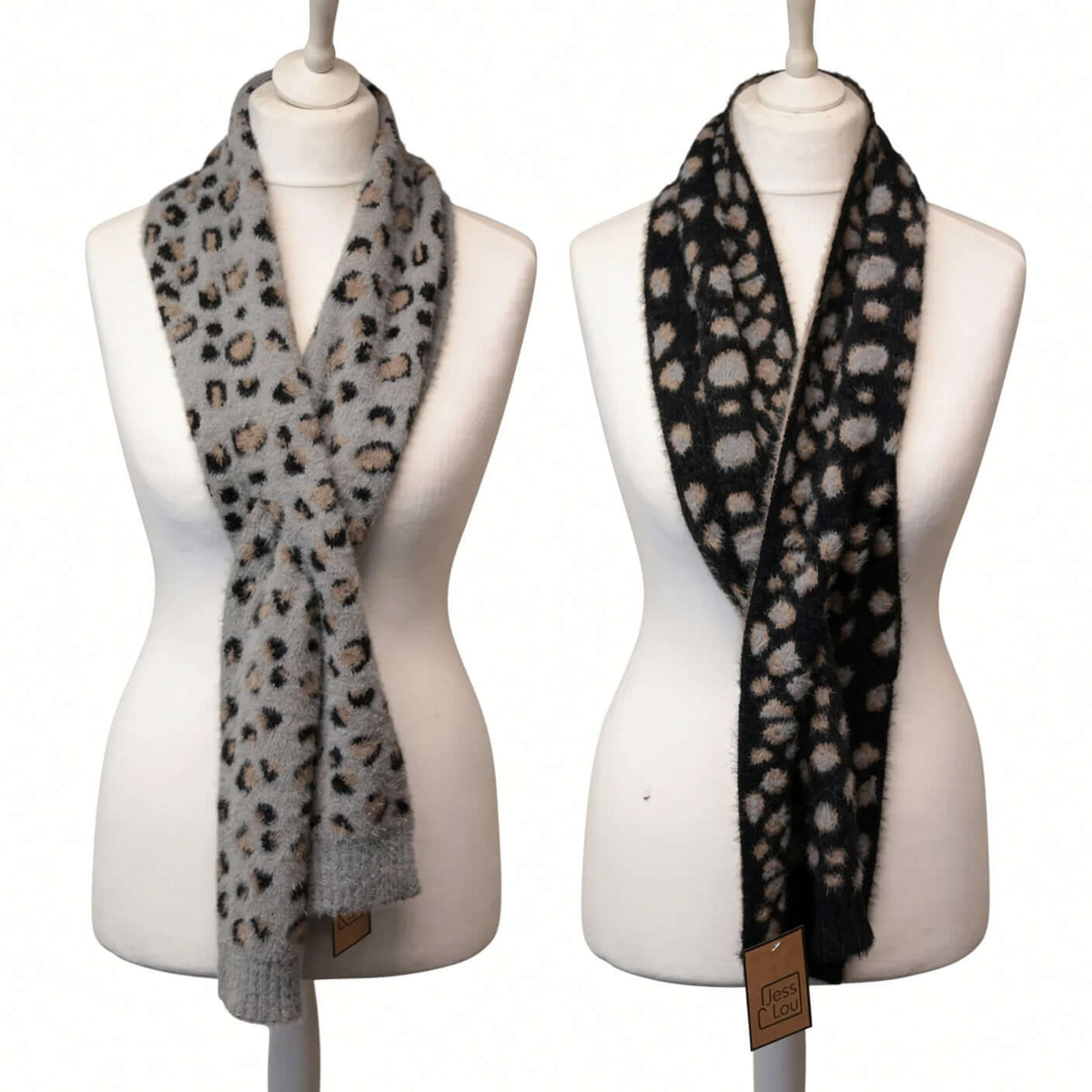 Jess & Lou - Leopard Fluffy Pull Through Scarf