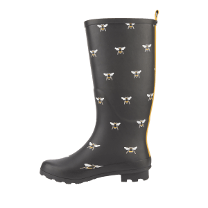 Ladies Honey Black Multi Wellington Boot