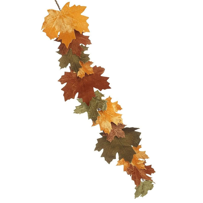 Velvet Mixed Leaves Autumn Garland