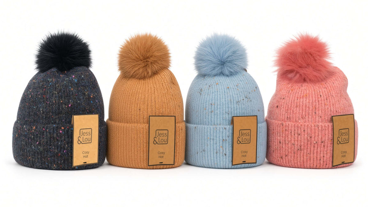 Jess & Lou - Speckle Rib Bobble Hat