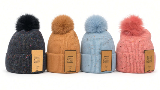 Jess & Lou - Speckle Rib Bobble Hat