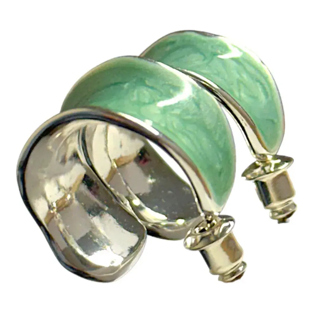 Jess & Lou - Chunky Hoop Pearlescent Earring Aqua