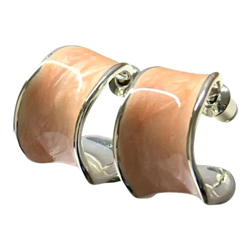 Jess & Lou - Chunky Hoop Pearlescent Earring Pink