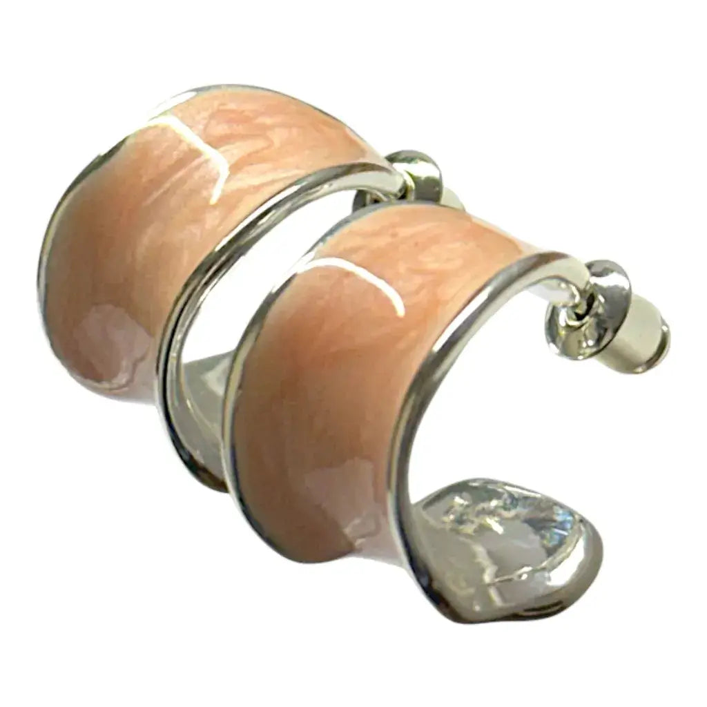 Jess & Lou - Chunky Hoop Pearlescent Earring Pink