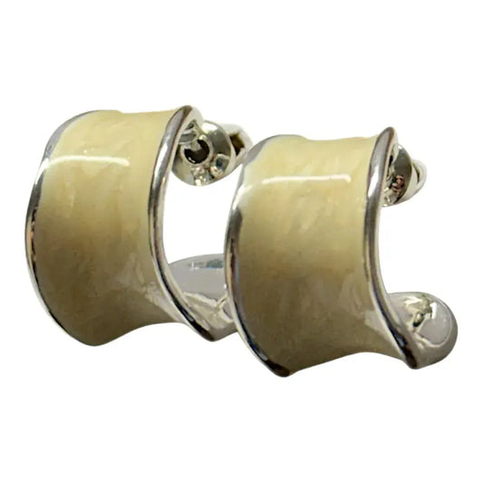 Jess & Lou - Chunky Hoop Pearlescent Earring White