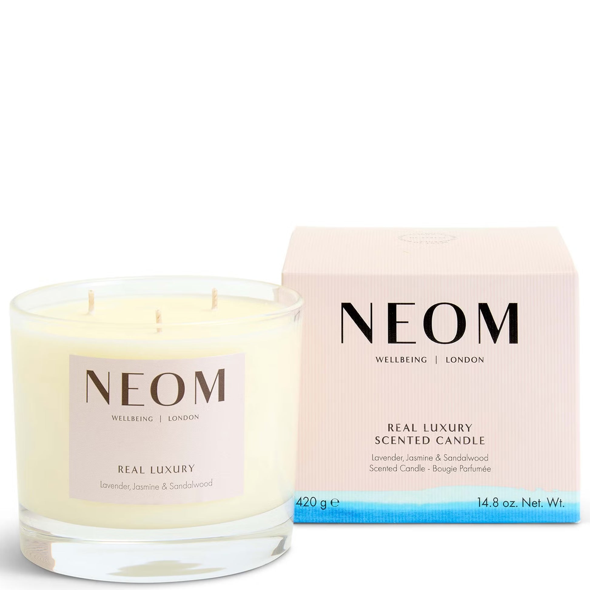 Neom Organics De-Stress Real Luxury Scented 3 Wick Candle