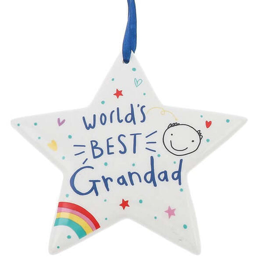 School Book Hanging Star Plaque - Grandad
