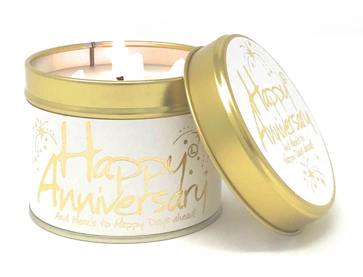 Lily Flame Happy Anniversary Candle in a Tin