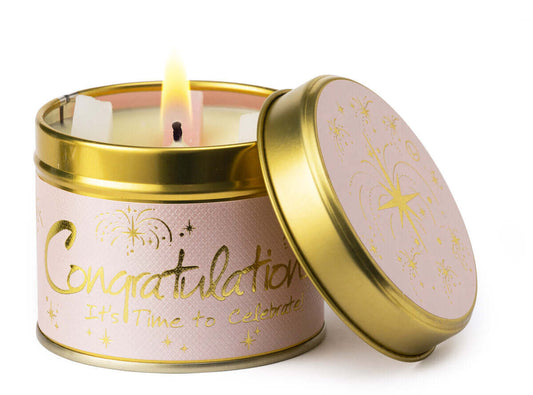 Lily Flame Congratulations Candle in a Tin