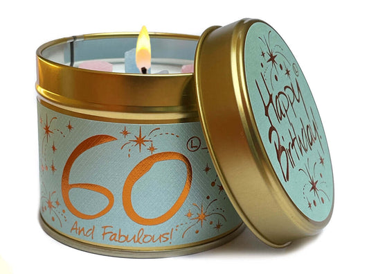 Lily Flame Happy Birthday 60th Scented Candle Tin