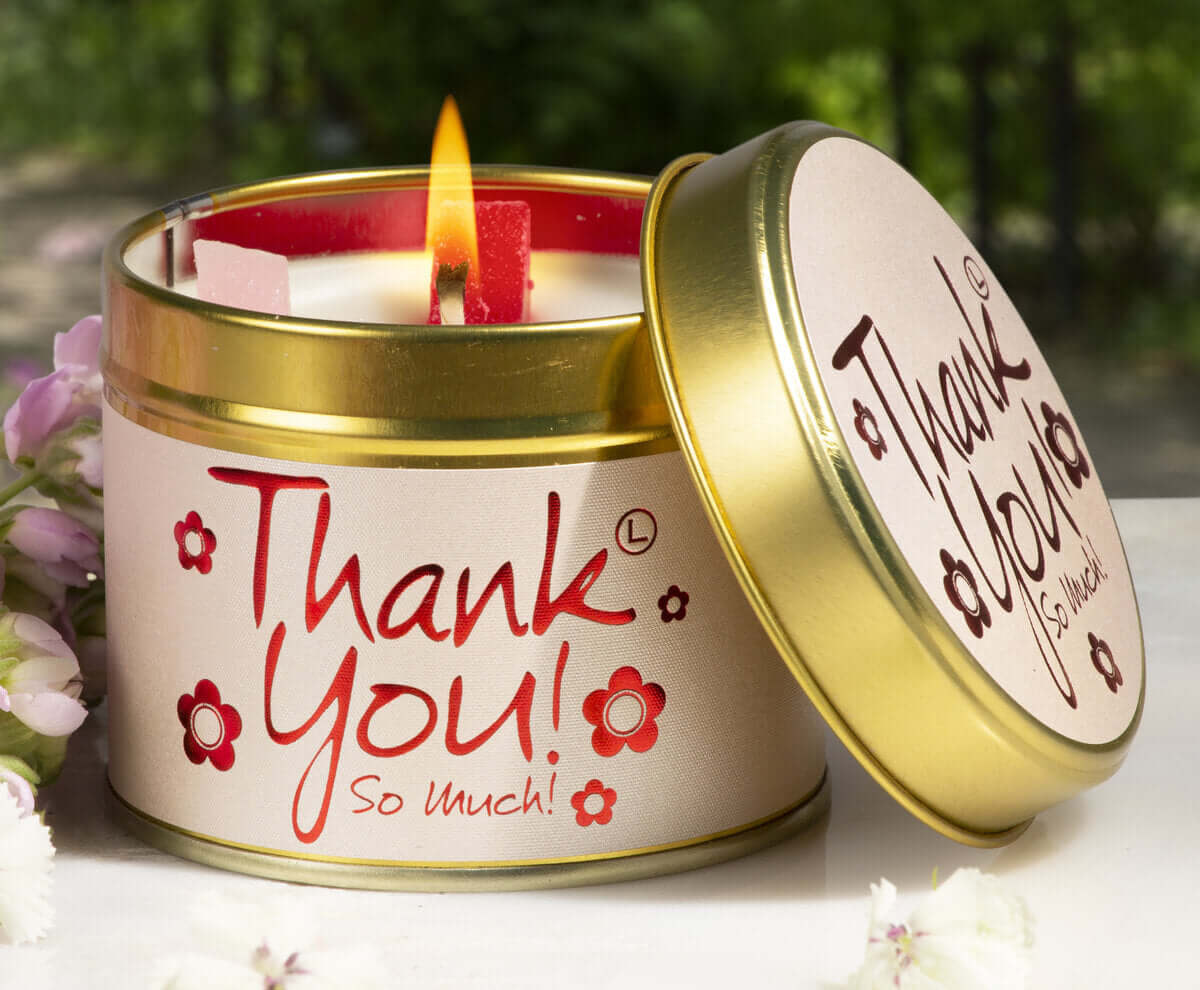 Lily Flame Thank You Candle in a Tin