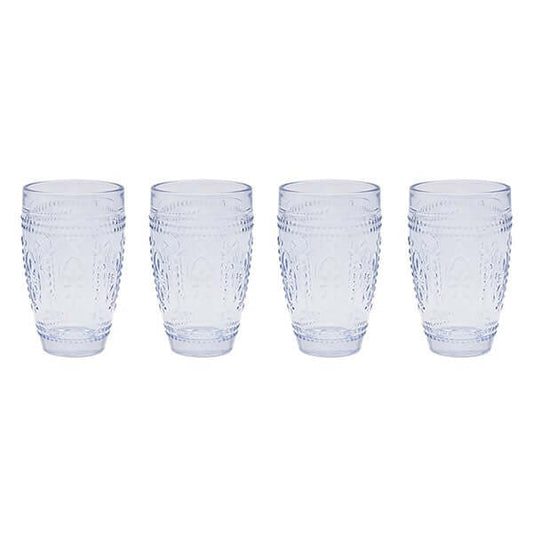 Set of 4 Blue Victorian Glass Tumblers