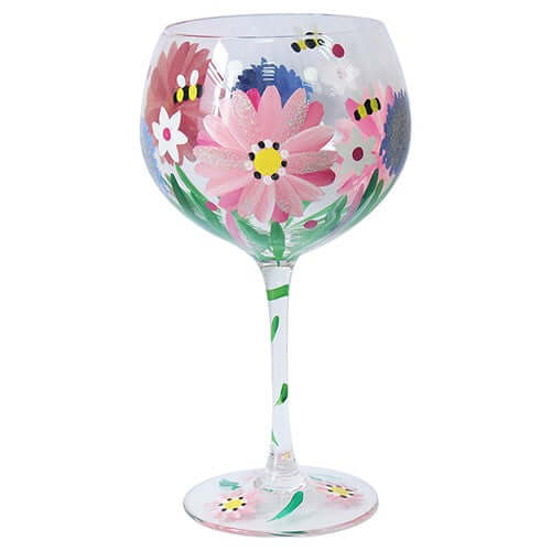 Aliums Hand Painted Gin Glass