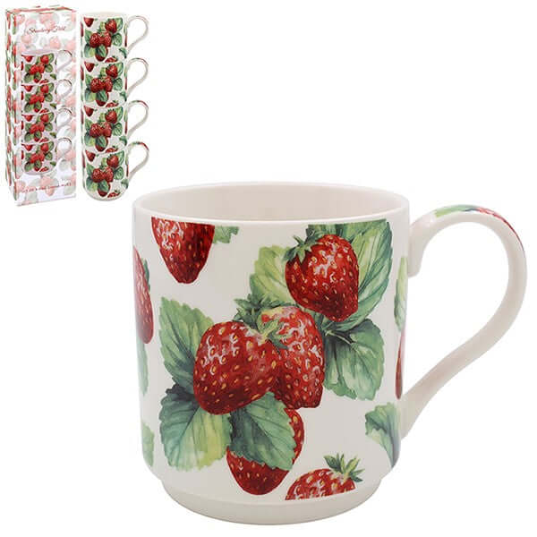 Strawberry Field Stacking Mugs Set of 4