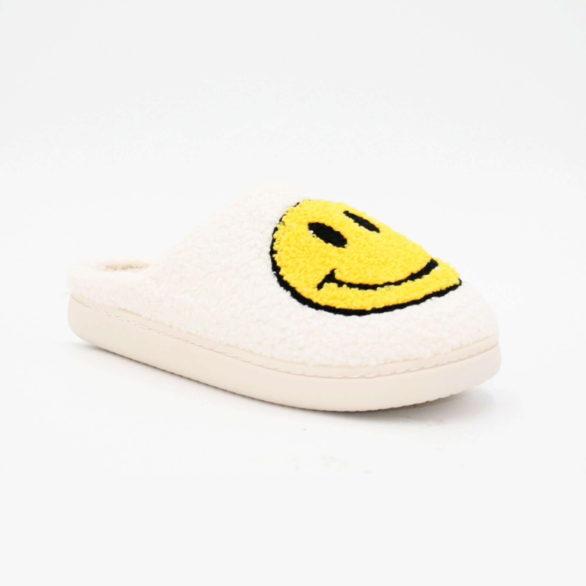 Ladies Borg Mule Happy Slippers