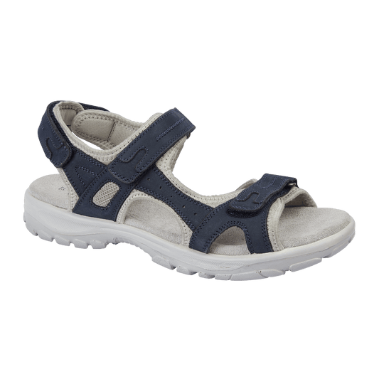 Mandy Nubuck Leather Walking Sandals - Navy