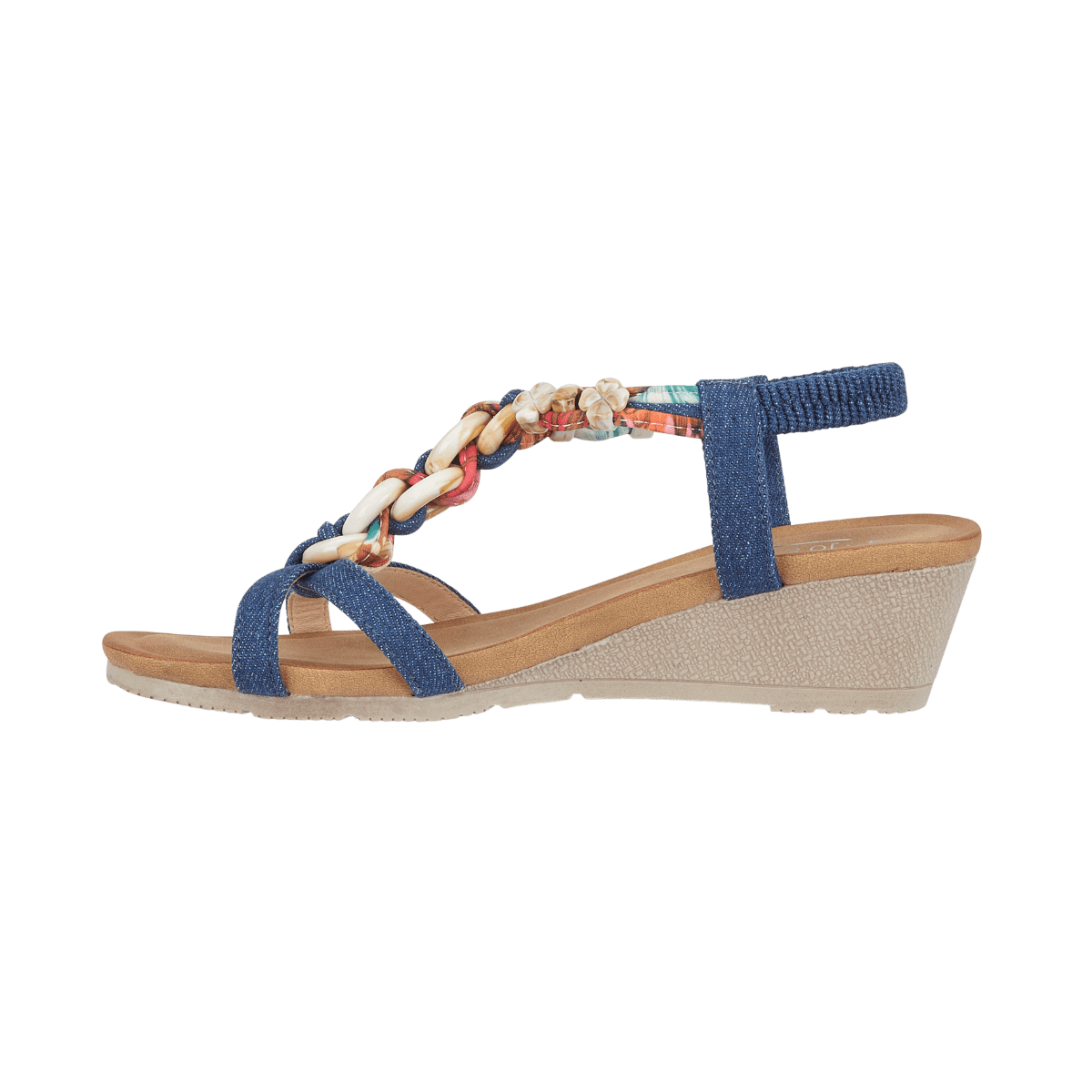 Mauritius Lightweight Wedge Sandal - Denim