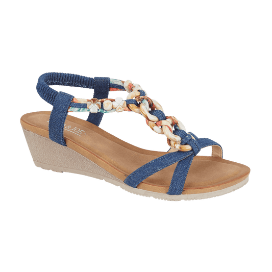 Mauritius Lightweight Wedge Sandal - Denim