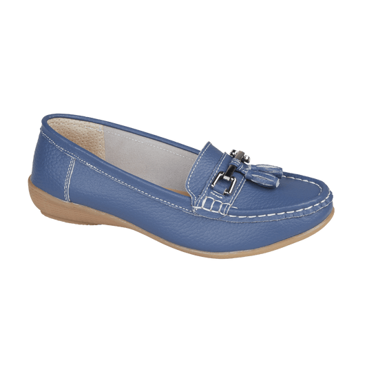 Nautical Real Leather Loafer - Denim
