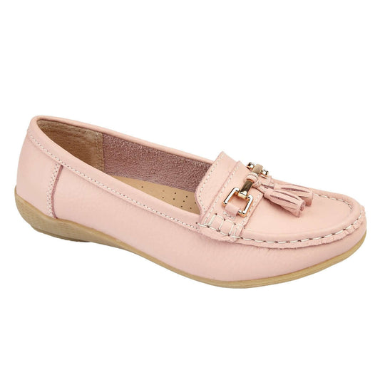 Nautical Real Leather Loafer - Pink