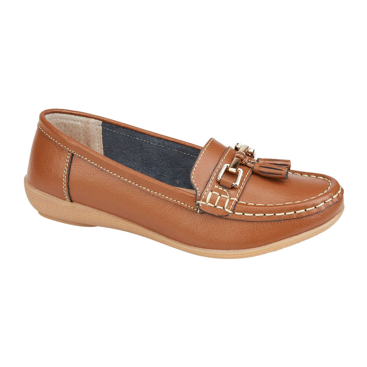 Nautical Real Leather Loafer - Tan