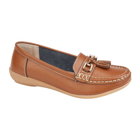 Nautical Real Leather Loafer - Tan