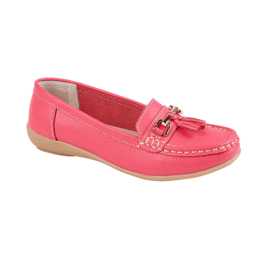 Nautical Real Leather Loafer - Watermelon