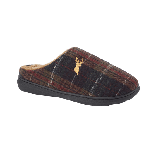 Mens Tartan Mule Slipper