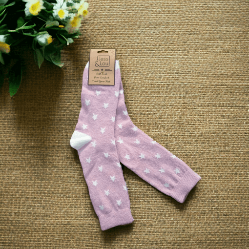 Jess & Lou - Rib Soft Spring Socks with Small Stars