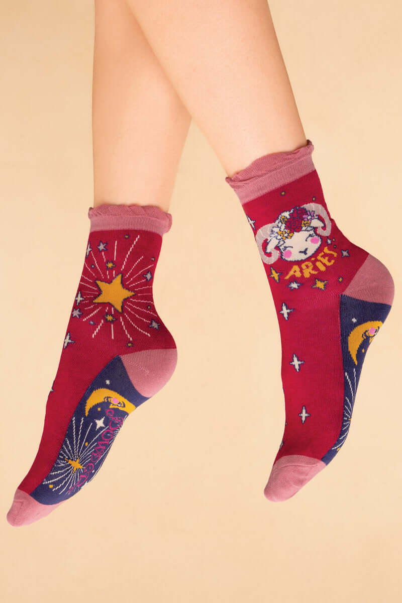 Powder Design Aries Zodiac Ankle Socks