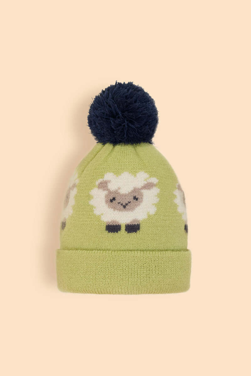 Powder Design Kids Knitted Hat - Sheep in Sage