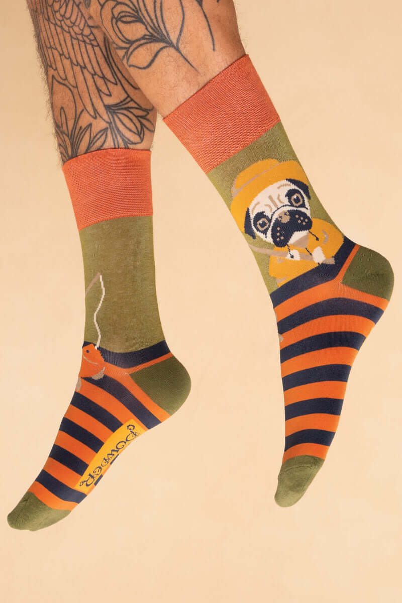 Powder Design Men's Fisherman Pug Socks