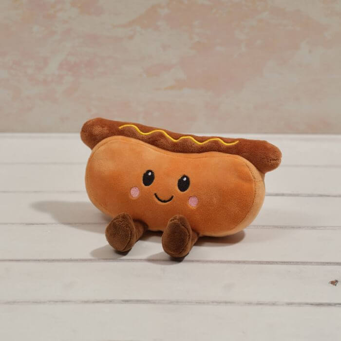 Plush Novelty Beanie Hot Dog with Legs
