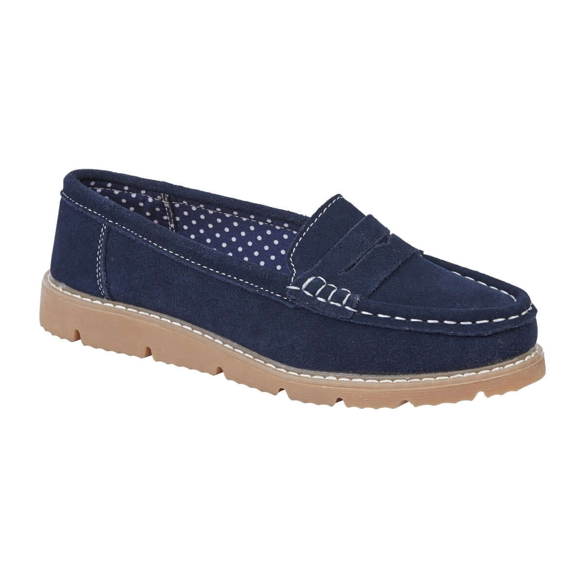 Shore Real Leather Suede Loafer - Navy