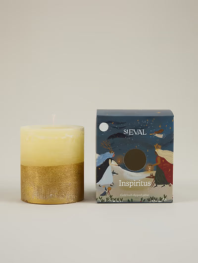 St Eval Artisan Candles - Inspiritus Gold Half-Dipped Pillar Candle