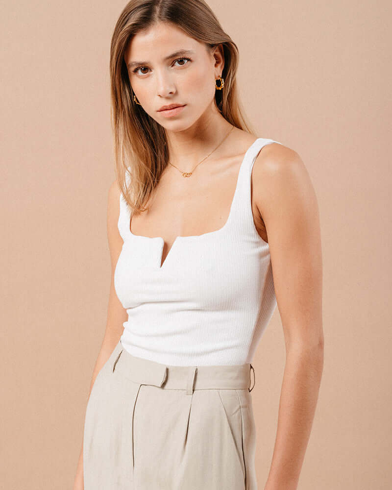 Grace & Mila - Marcel Ecru Elegant Tank Top