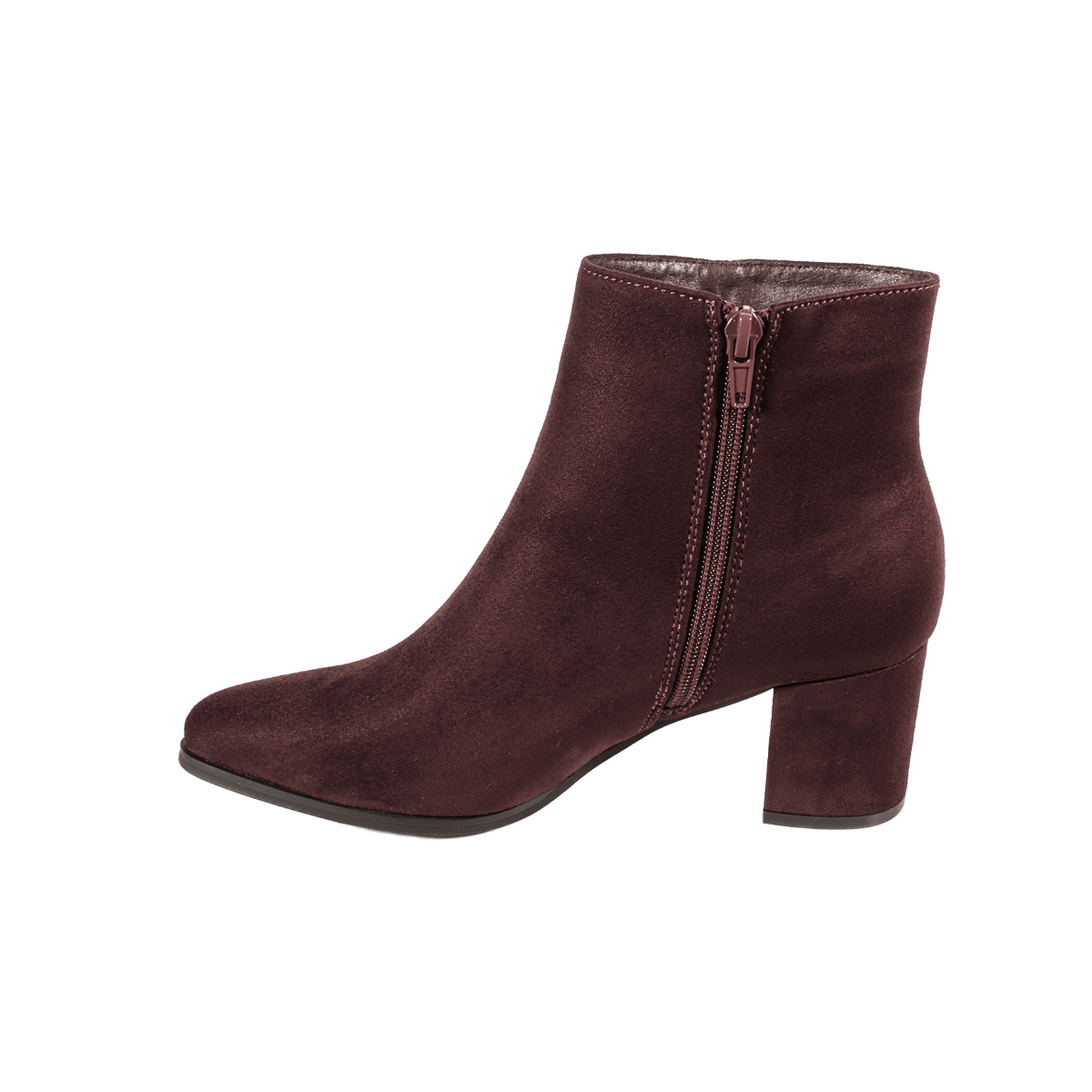 TANYA Ladies Heeled Ankle Boot - Plum