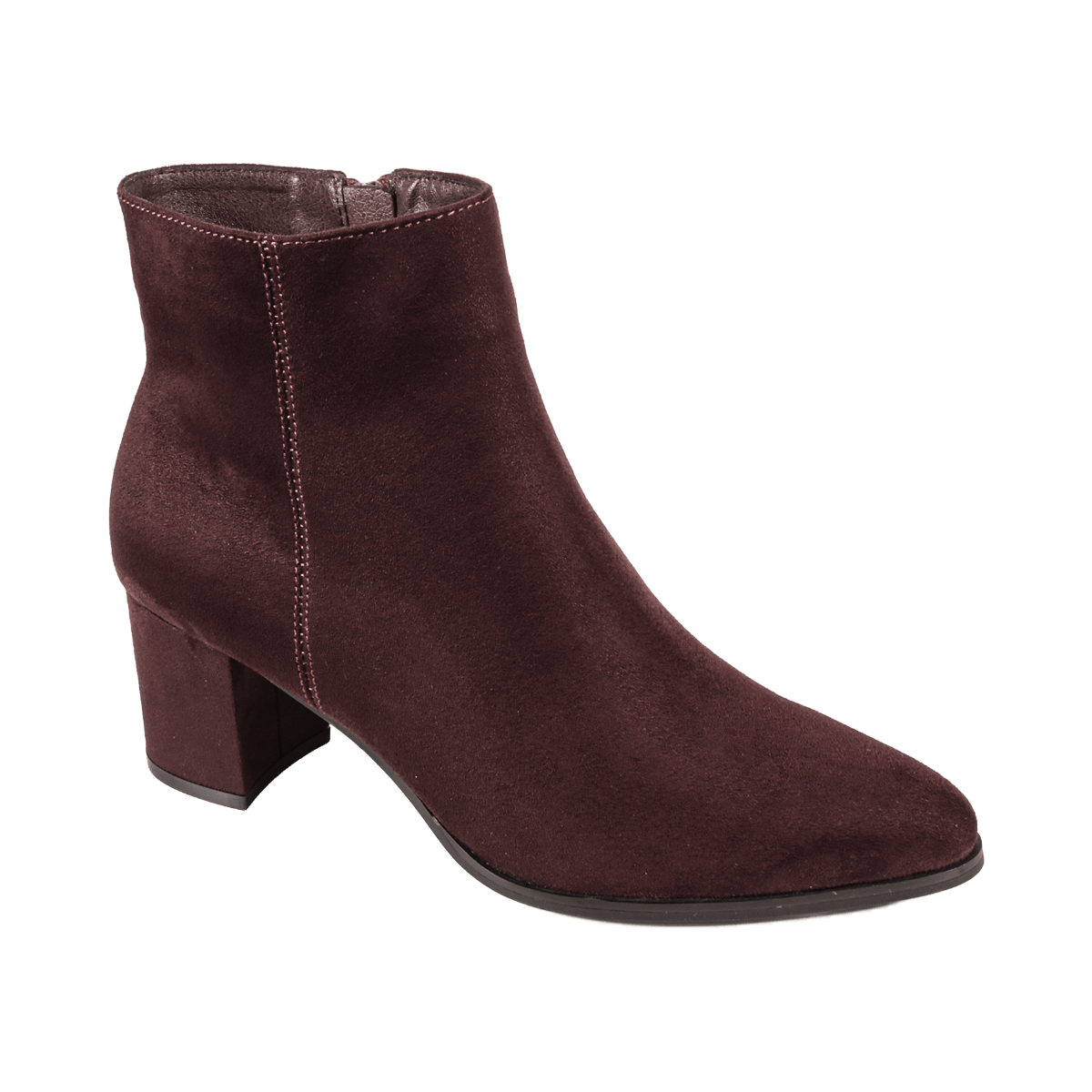 TANYA Ladies Heeled Ankle Boot - Plum
