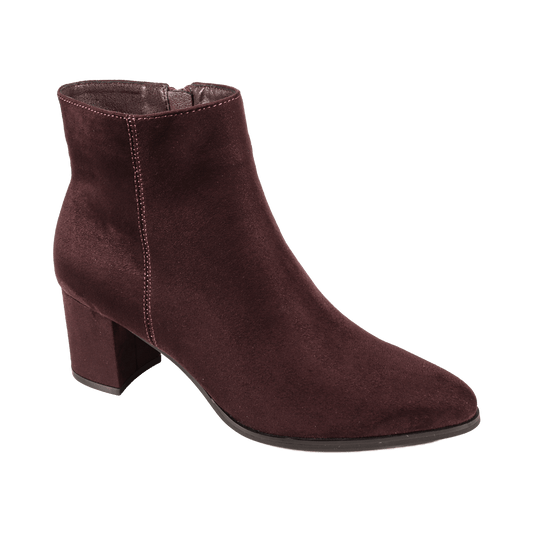 TANYA Ladies Heeled Ankle Boot - Plum