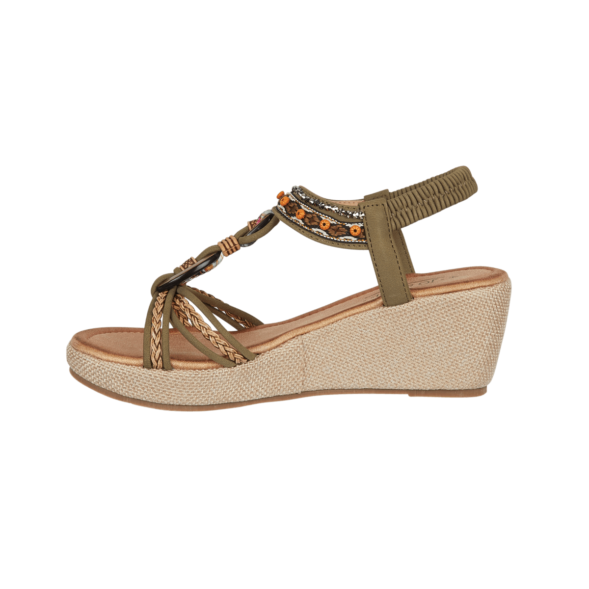 Trinidad Lightweight Wedge Sandal - Khaki