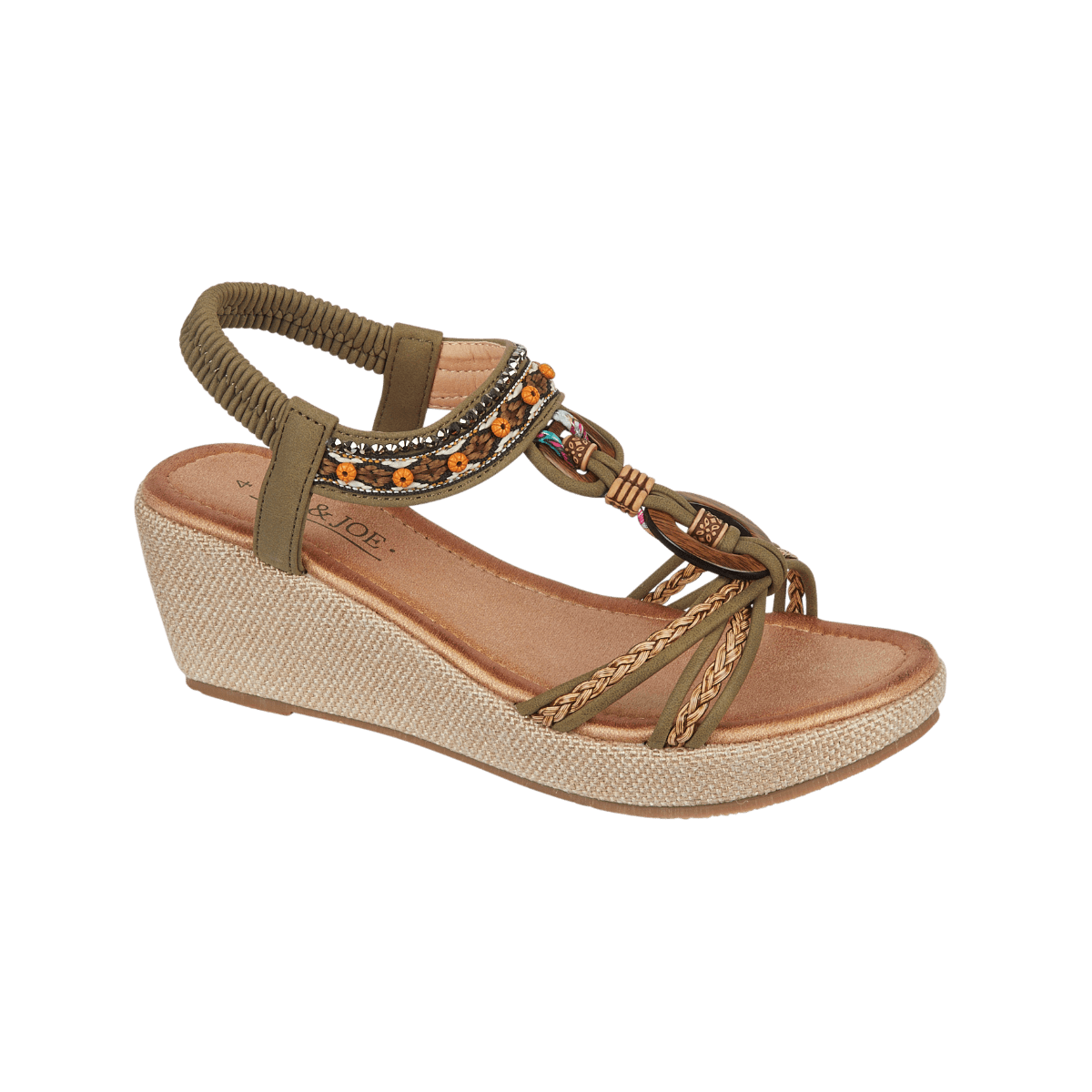 Trinidad Lightweight Wedge Sandal - Khaki