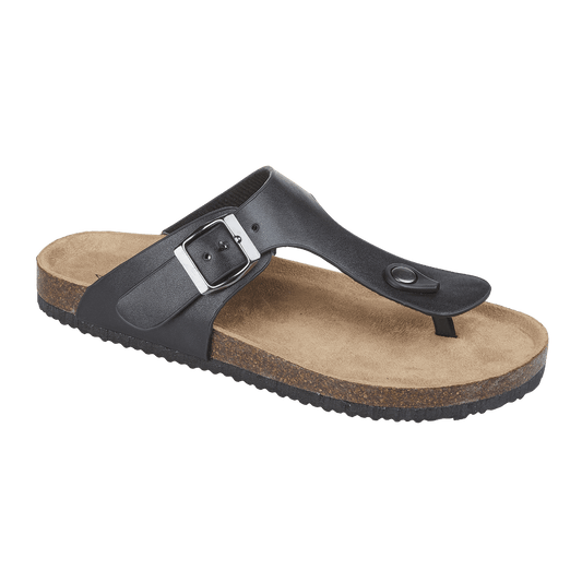 Turin Toe Post Mule Sandal - Black