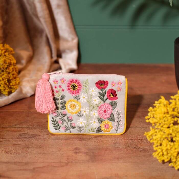 Floral Luxe Cotton Velvet Purse