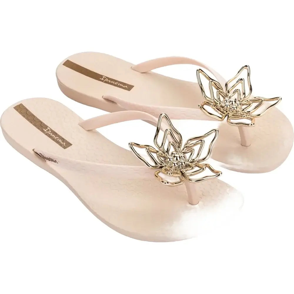 Ipanema - Maxi Flower Fem Flip Flops Beige/Gold